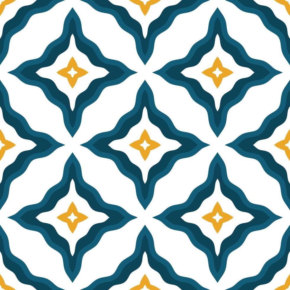 mediterraneo stile ceramica piastrella modello etnico popolare ornamento colorato senza soluzione di continuità geometrico modello vettore