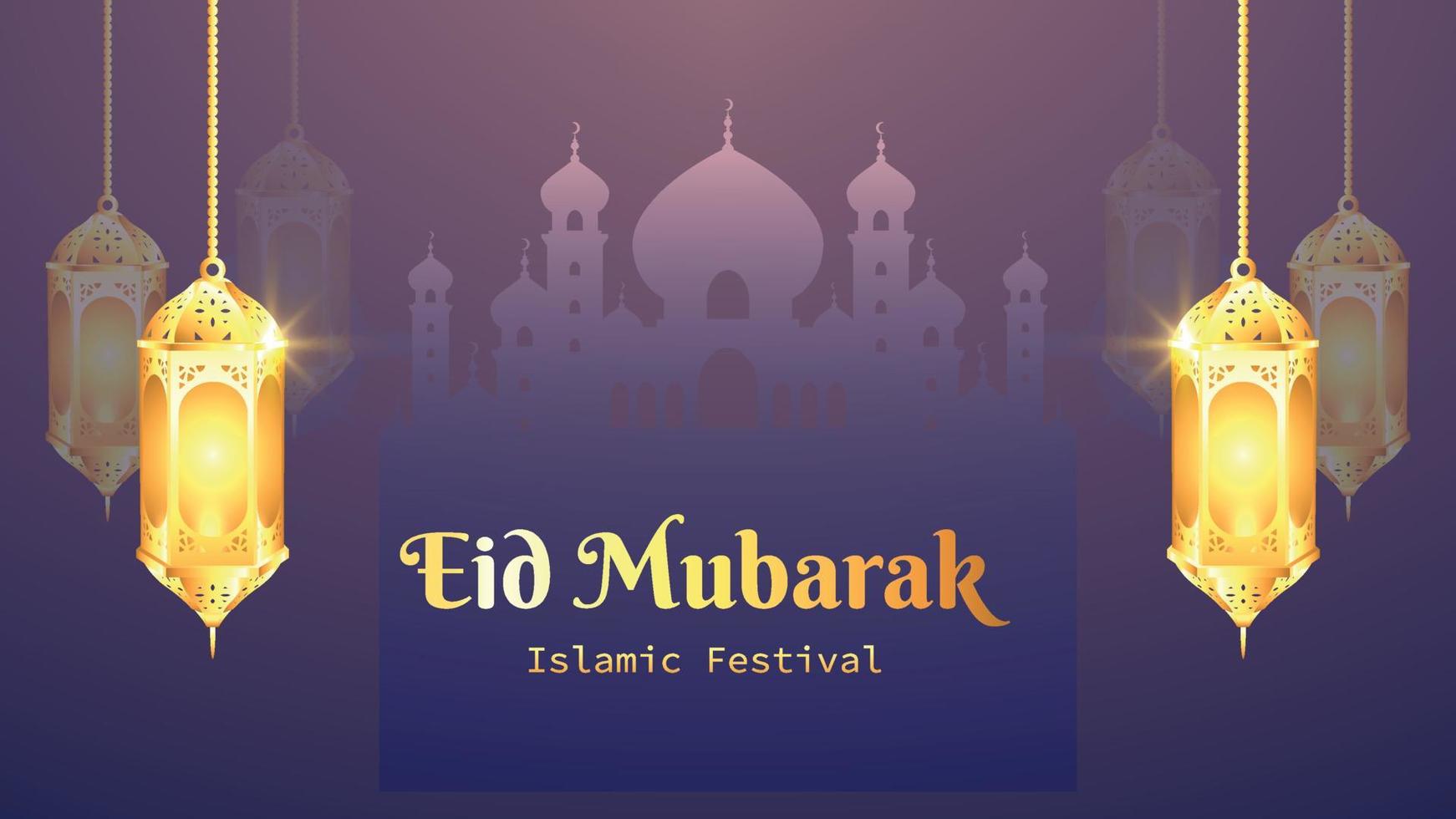 eid mubarak biglietto di auguri design vettore