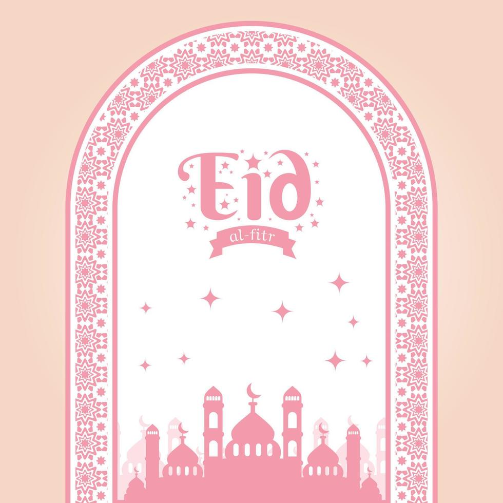 eid al Fitr rosa colore islamico elemento design vettore