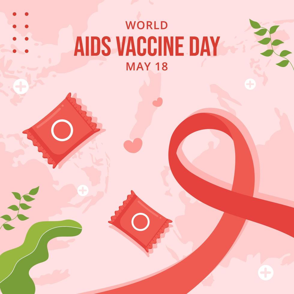 mondo AIDS vaccino giorno sociale media sfondo illustrazione cartone animato mano disegnato modelli vettore