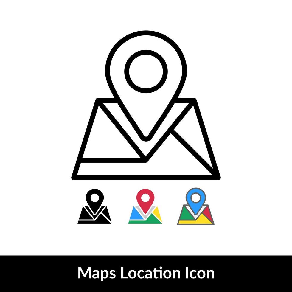 Posizione icona. GPS mappe icona vettore con 4 diverso stile