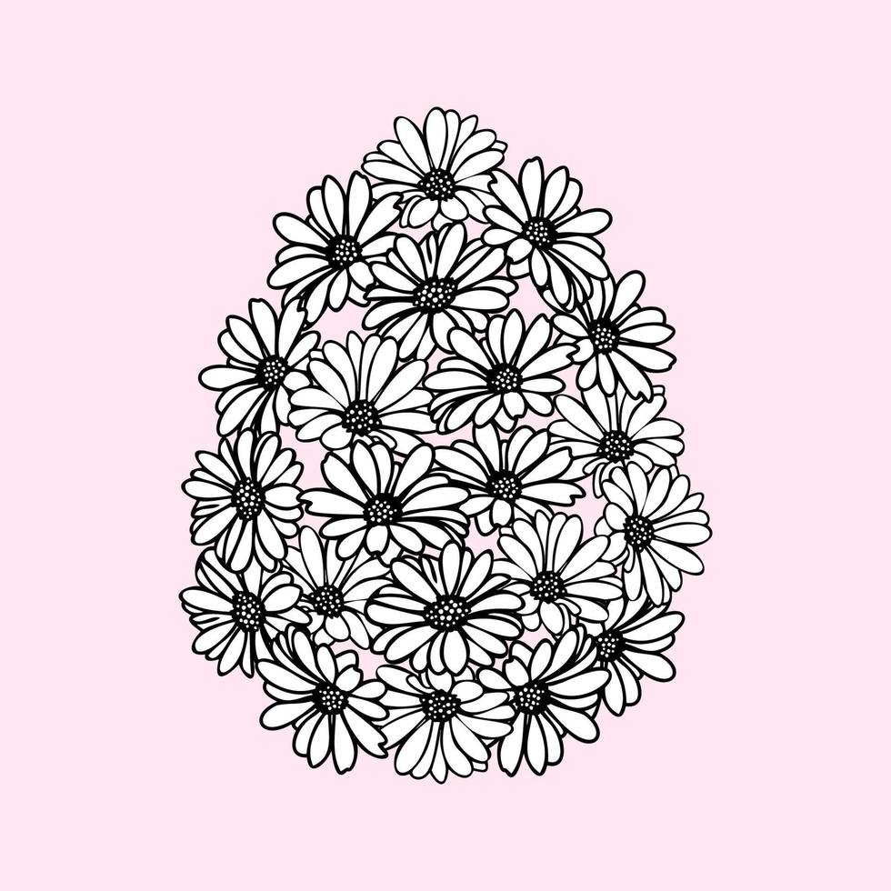floreale Pasqua uovo vettore