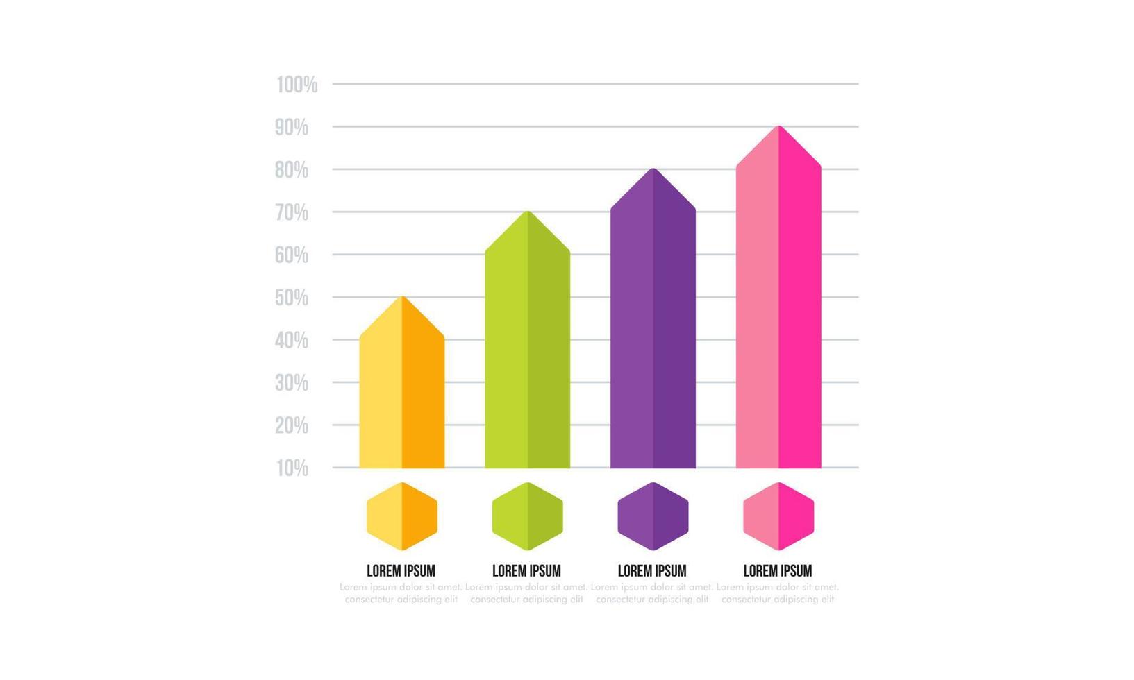 bar grafico, Infografica modello per presentazione vettore illustrazione