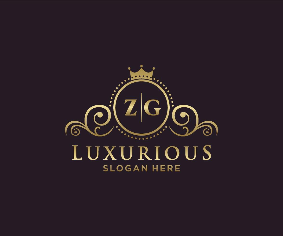 iniziale zg lettera reale lusso logo modello nel vettore arte per ristorante, regalità, boutique, bar, Hotel, araldico, gioielleria, moda e altro vettore illustrazione.