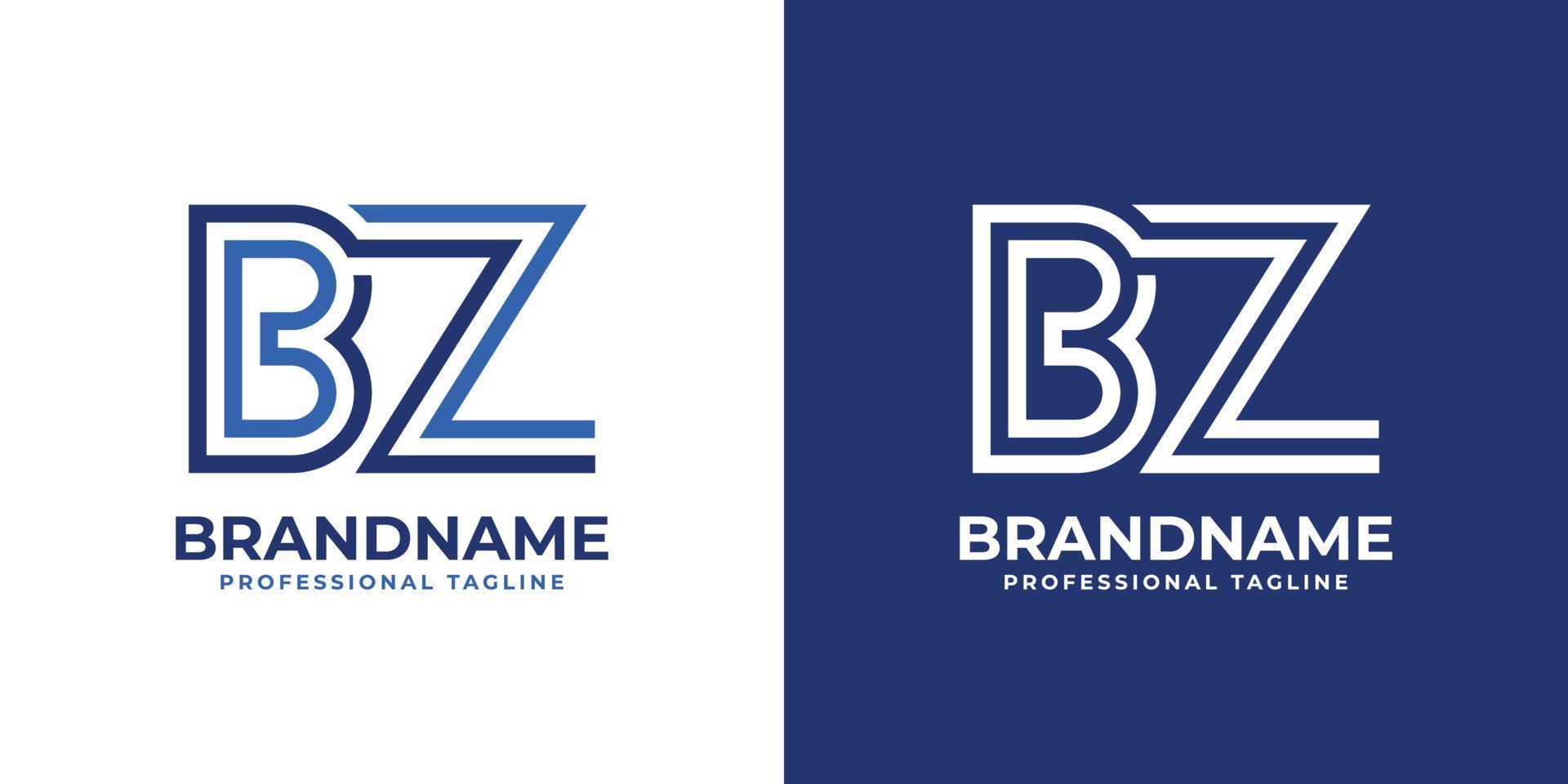 lettera bz linea monogramma logo, adatto per qualunque attività commerciale con bz o zb iniziali. vettore