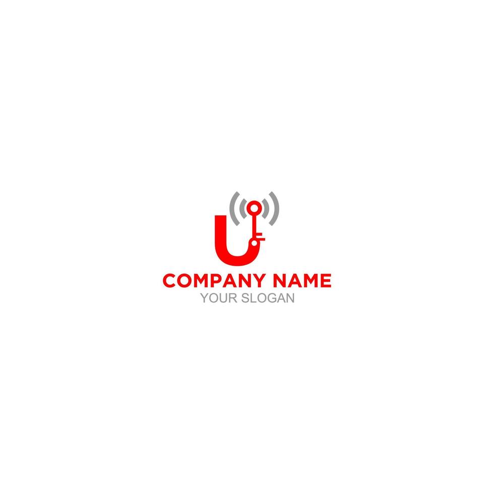 u chiave comunicazione logo design vettore