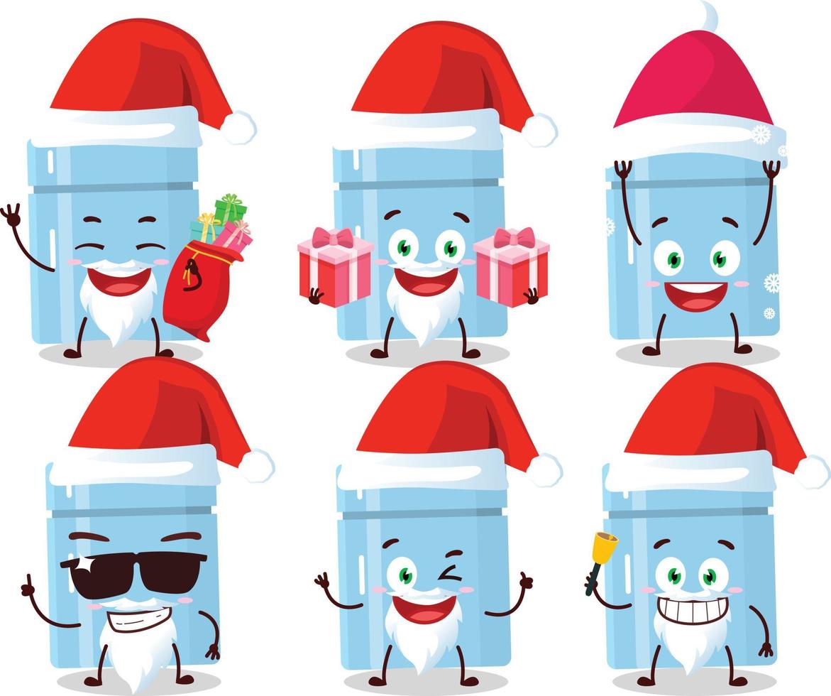 Santa Claus emoticon con frigo cartone animato personaggio vettore