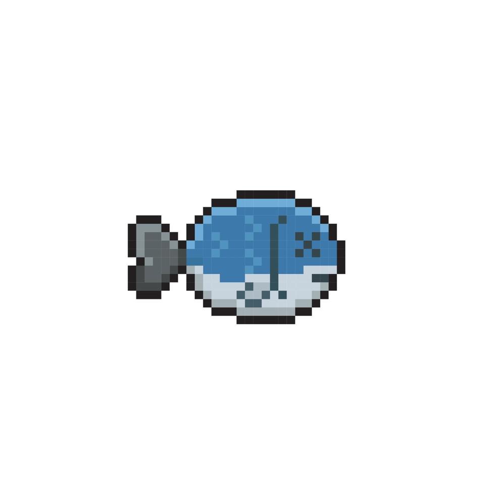 morto pesce nel pixel arte stile vettore