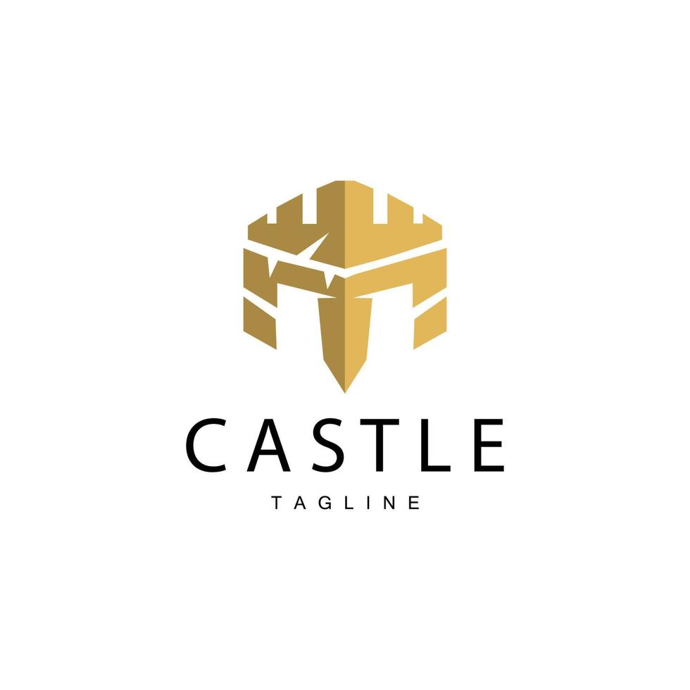 castello logo elegante lusso semplice disegno, reale castello vettore scudo, templet illustrazione icona