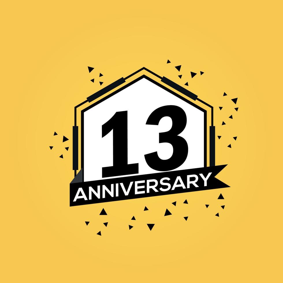 13 anni anniversario logo vettore design compleanno celebrazione con geometrico isolato design
