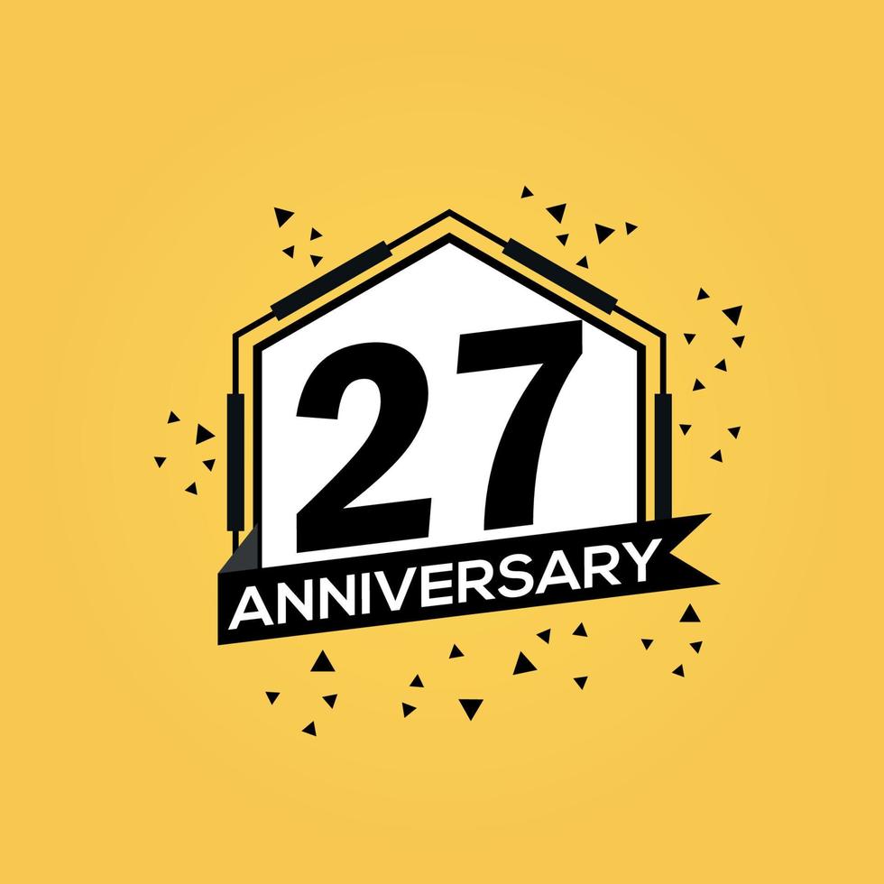 27 anni anniversario logo vettore design compleanno celebrazione con geometrico isolato design