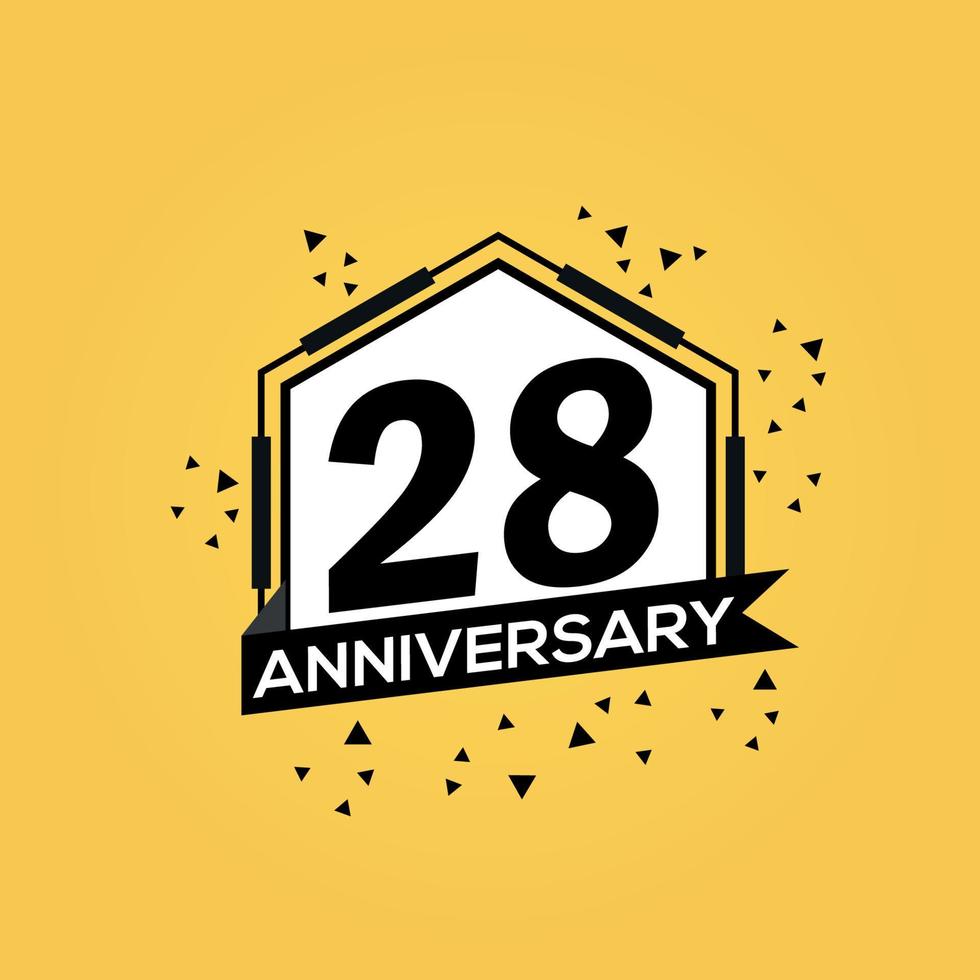 28 anni anniversario logo vettore design compleanno celebrazione con geometrico isolato design