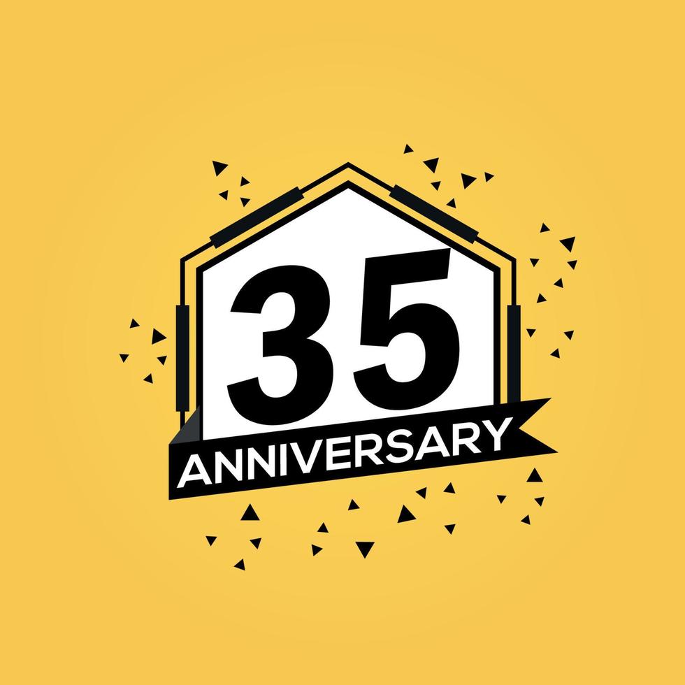 35 anni anniversario logo vettore design compleanno celebrazione con geometrico isolato design