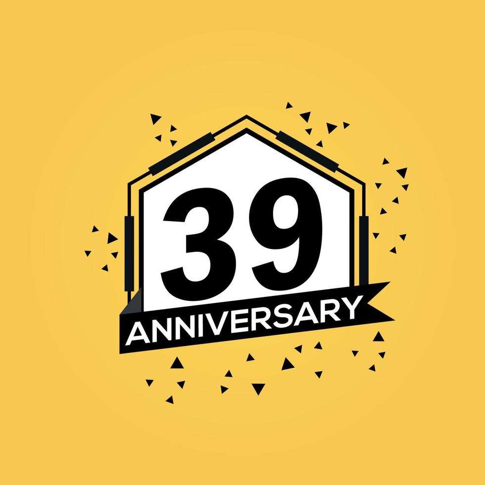 39 anni anniversario logo vettore design compleanno celebrazione con geometrico isolato design