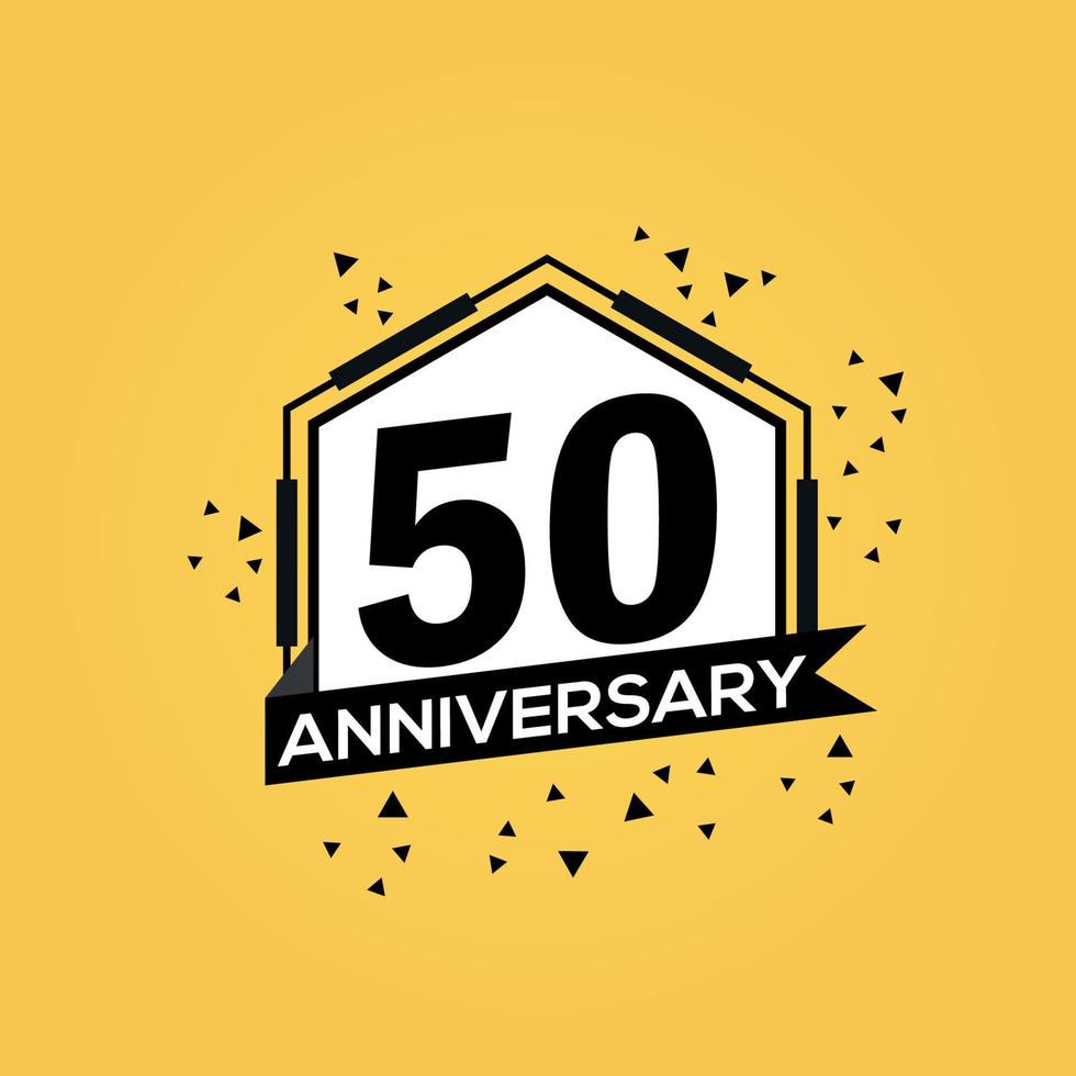 50 anni anniversario logo vettore design compleanno celebrazione con geometrico isolato design