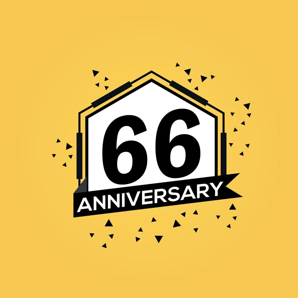 66 anni anniversario logo vettore design compleanno celebrazione con geometrico isolato design