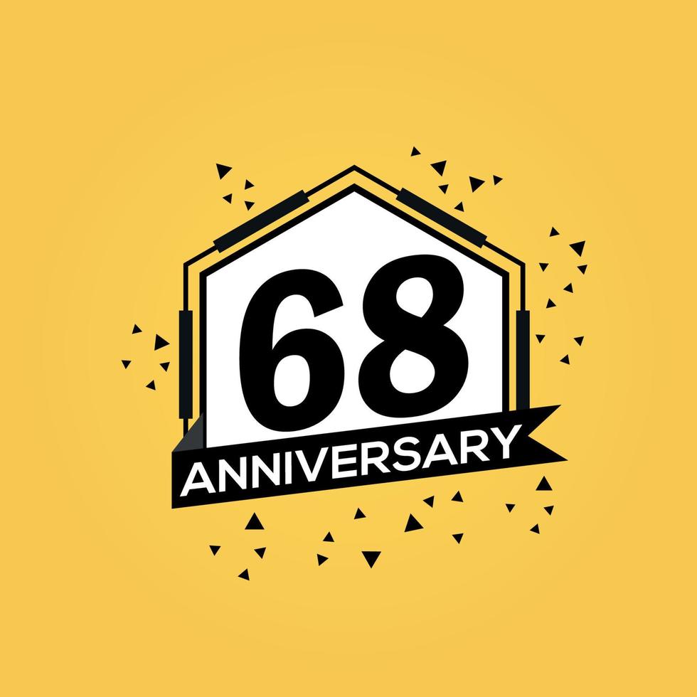 68 anni anniversario logo vettore design compleanno celebrazione con geometrico isolato design