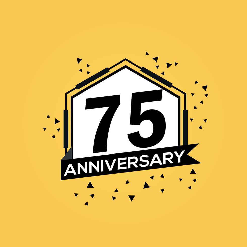 75 anni anniversario logo vettore design compleanno celebrazione con geometrico isolato design