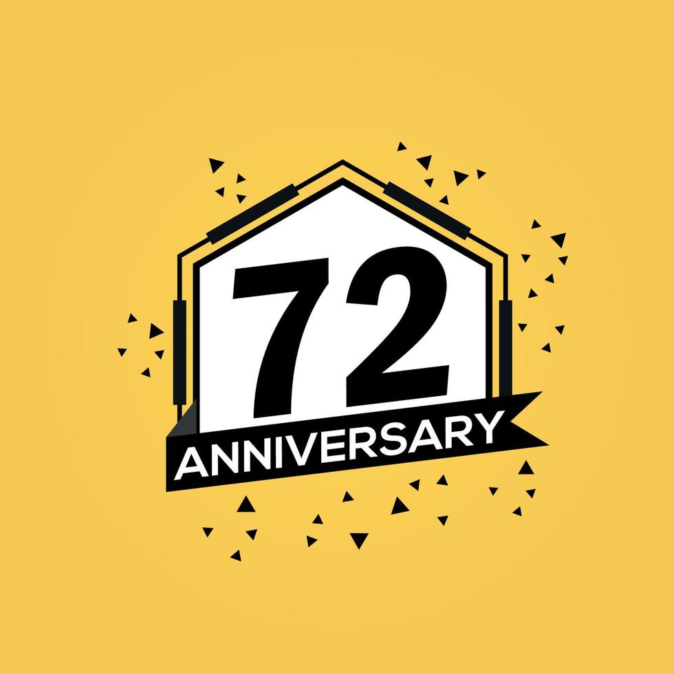 72 anni anniversario logo vettore design compleanno celebrazione con geometrico isolato design