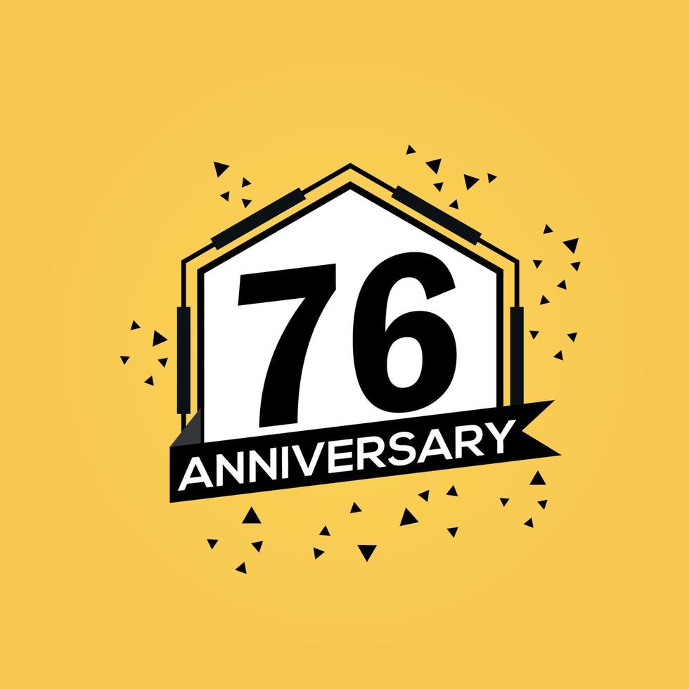 76 anni anniversario logo vettore design compleanno celebrazione con geometrico isolato design