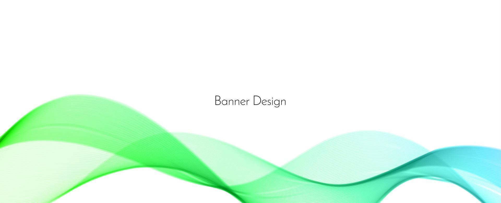 fondo della bandiera di progettazione dell'onda decorativa moderna verde astratta vettore