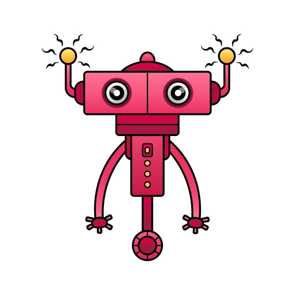 carino illustrazione portafortuna robot design kawaii vettore