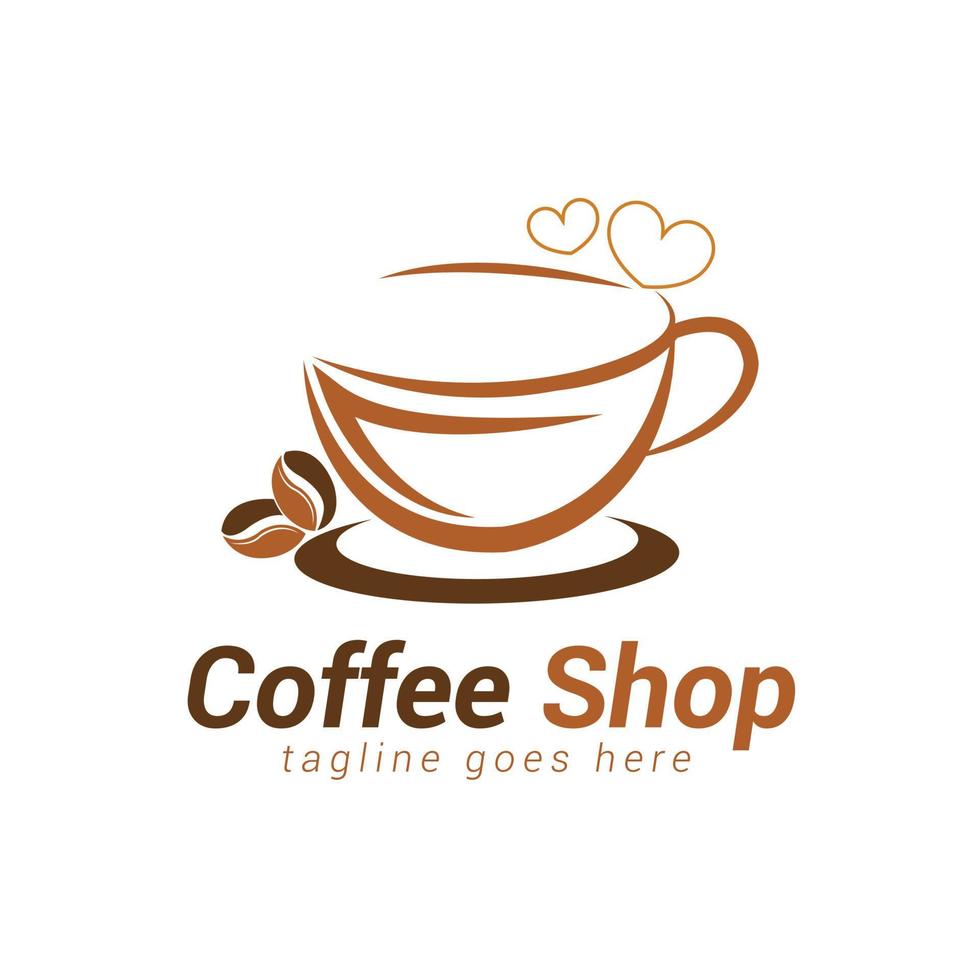 caffè negozio logo modello disegno, caffè tazza logo vettore