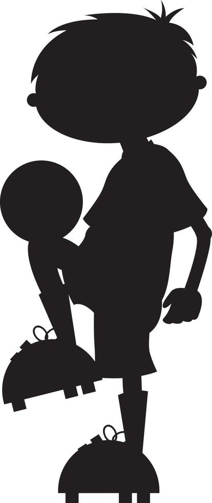 cartone animato calcio calcio giocatore nel silhouette - gli sport illustrazione vettore