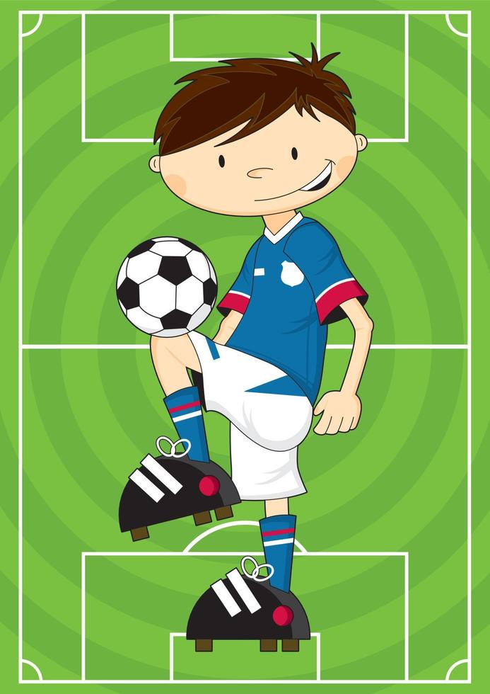 carino cartone animato calcio calcio giocatore - gli sport illustrazione vettore