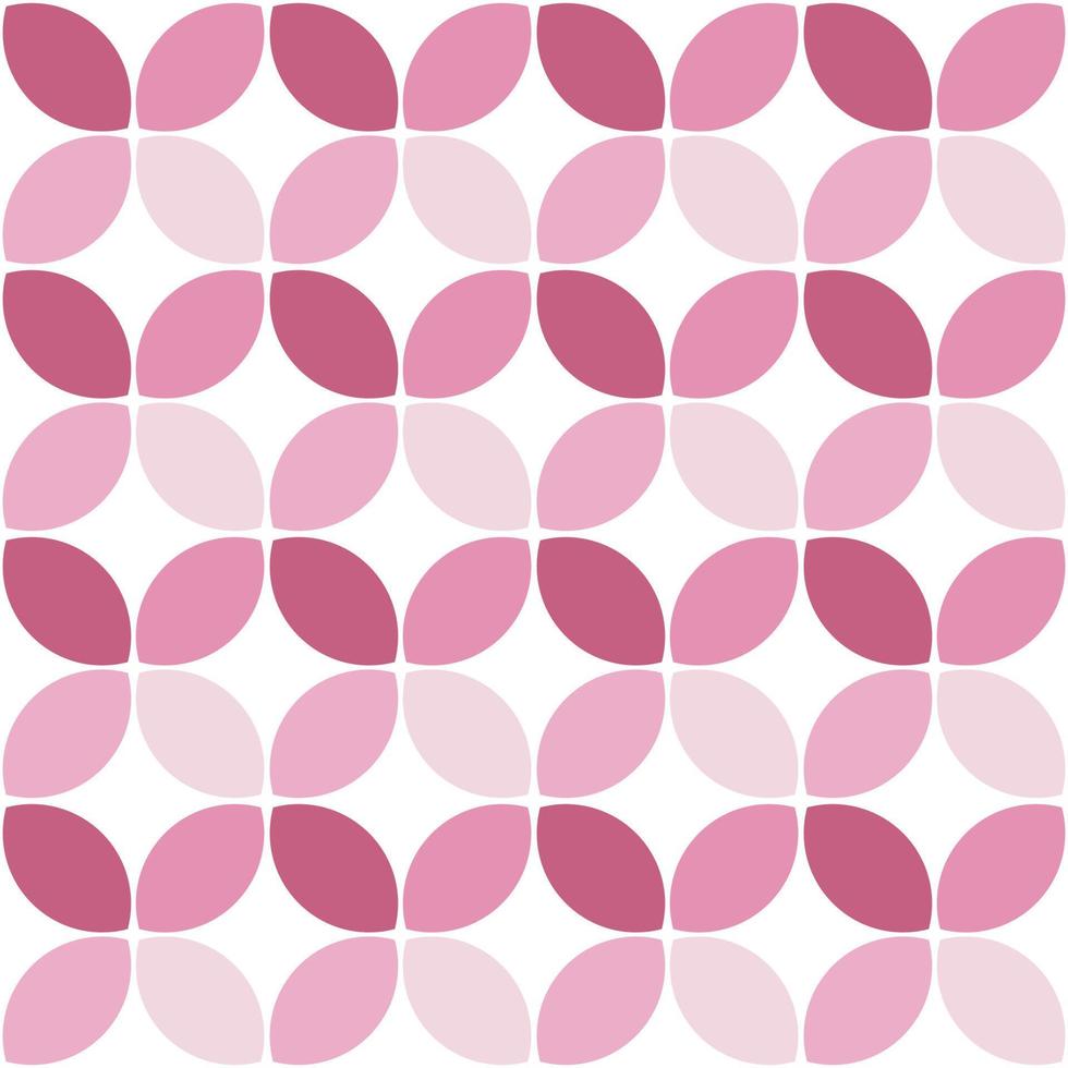 moderno minimalista geometrico senza soluzione di continuità modello, arrotondato forme, le foglie nel rosa colore schema su un' bianca sfondo vettore