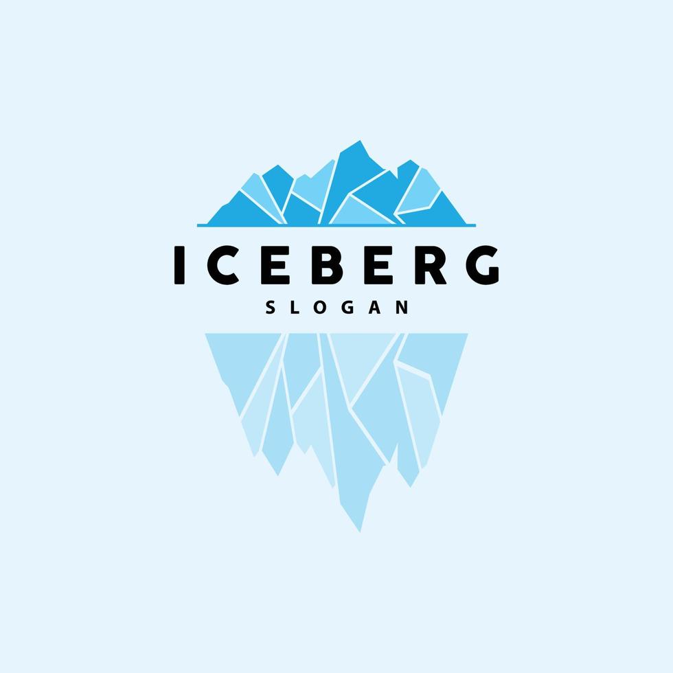 iceberg logo, antartico montagne vettore nel ghiaccio blu colore, natura disegno, Prodotto marca illustrazione modello icona