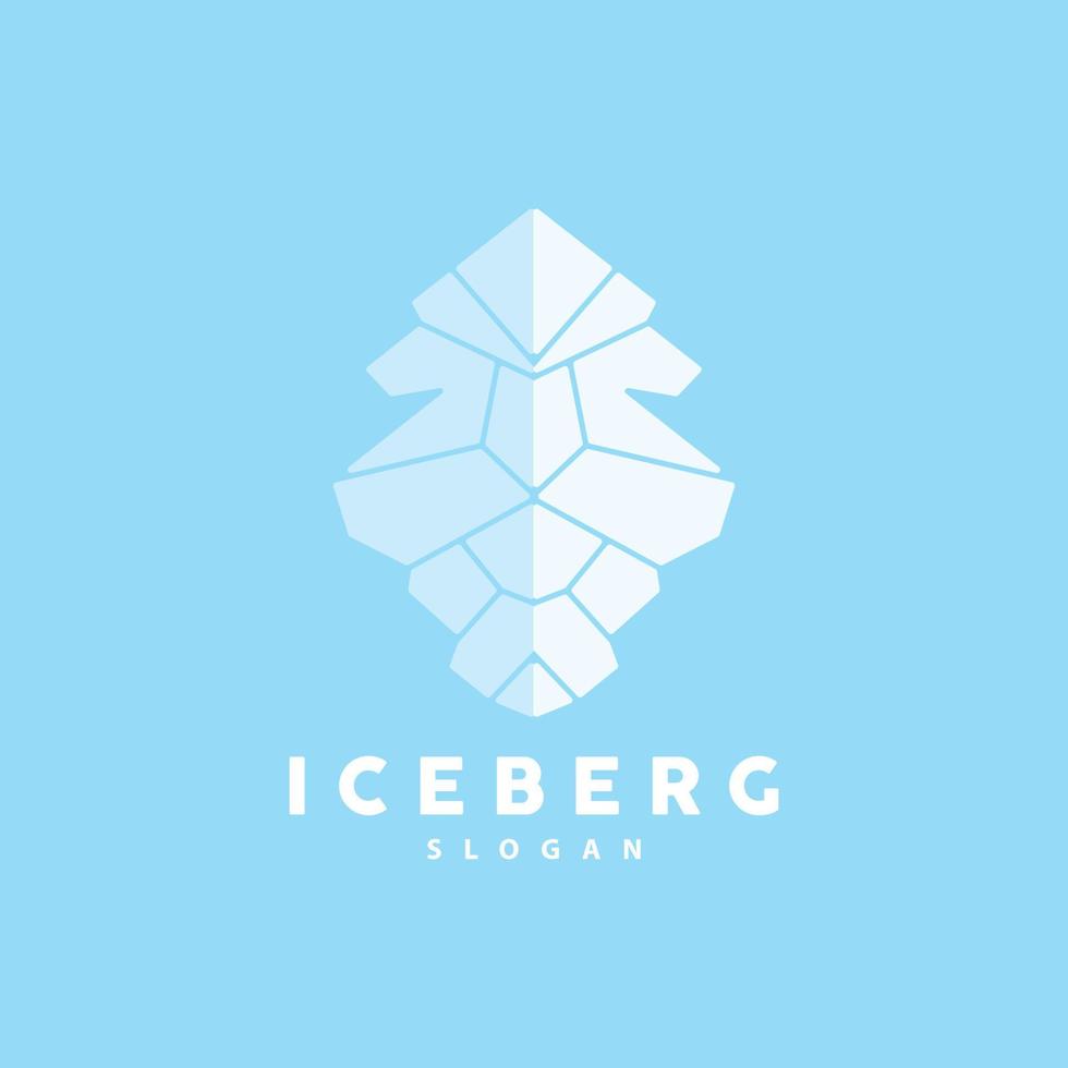 iceberg logo, antartico montagne vettore nel ghiaccio blu colore, natura disegno, Prodotto marca illustrazione modello icona