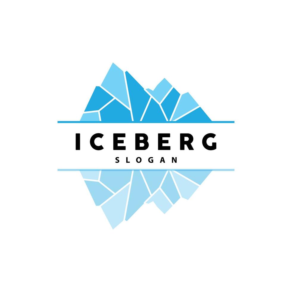 iceberg logo, antartico montagne vettore nel ghiaccio blu colore, natura disegno, Prodotto marca illustrazione modello icona