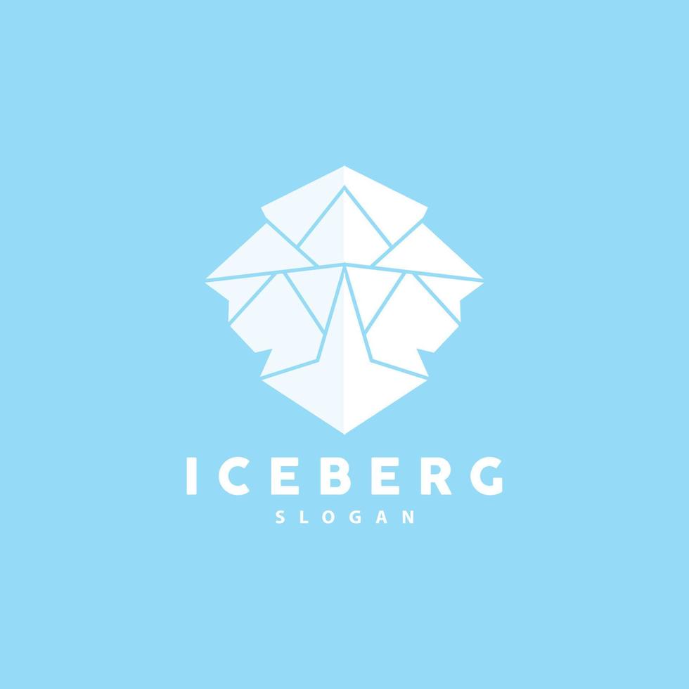 iceberg logo, antartico montagne vettore nel ghiaccio blu colore, natura disegno, Prodotto marca illustrazione modello icona