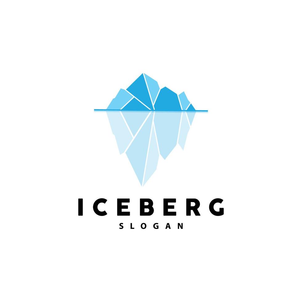 iceberg logo, antartico montagne vettore nel ghiaccio blu colore, natura disegno, Prodotto marca illustrazione modello icona