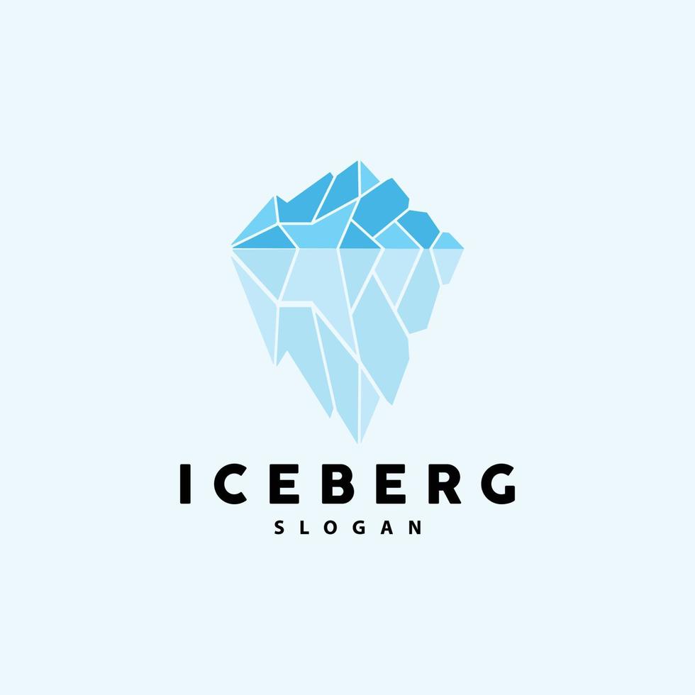 iceberg logo, antartico montagne vettore nel ghiaccio blu colore, natura disegno, Prodotto marca illustrazione modello icona