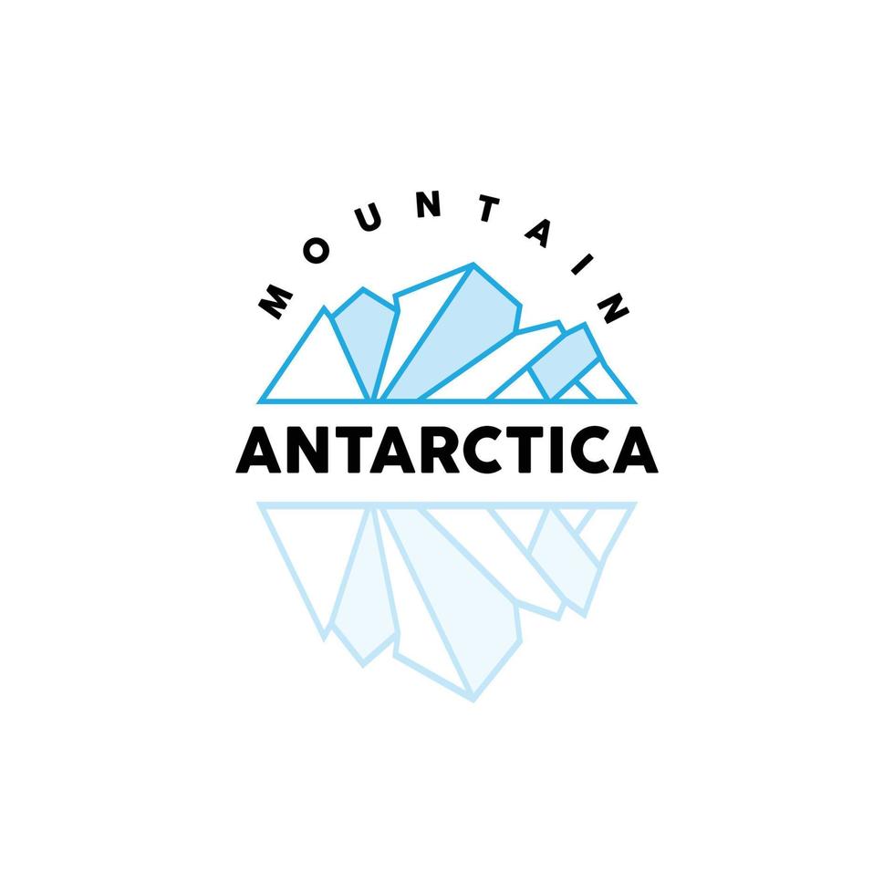 iceberg logo, antartico montagne vettore nel ghiaccio blu colore, natura disegno, Prodotto marca illustrazione modello icona