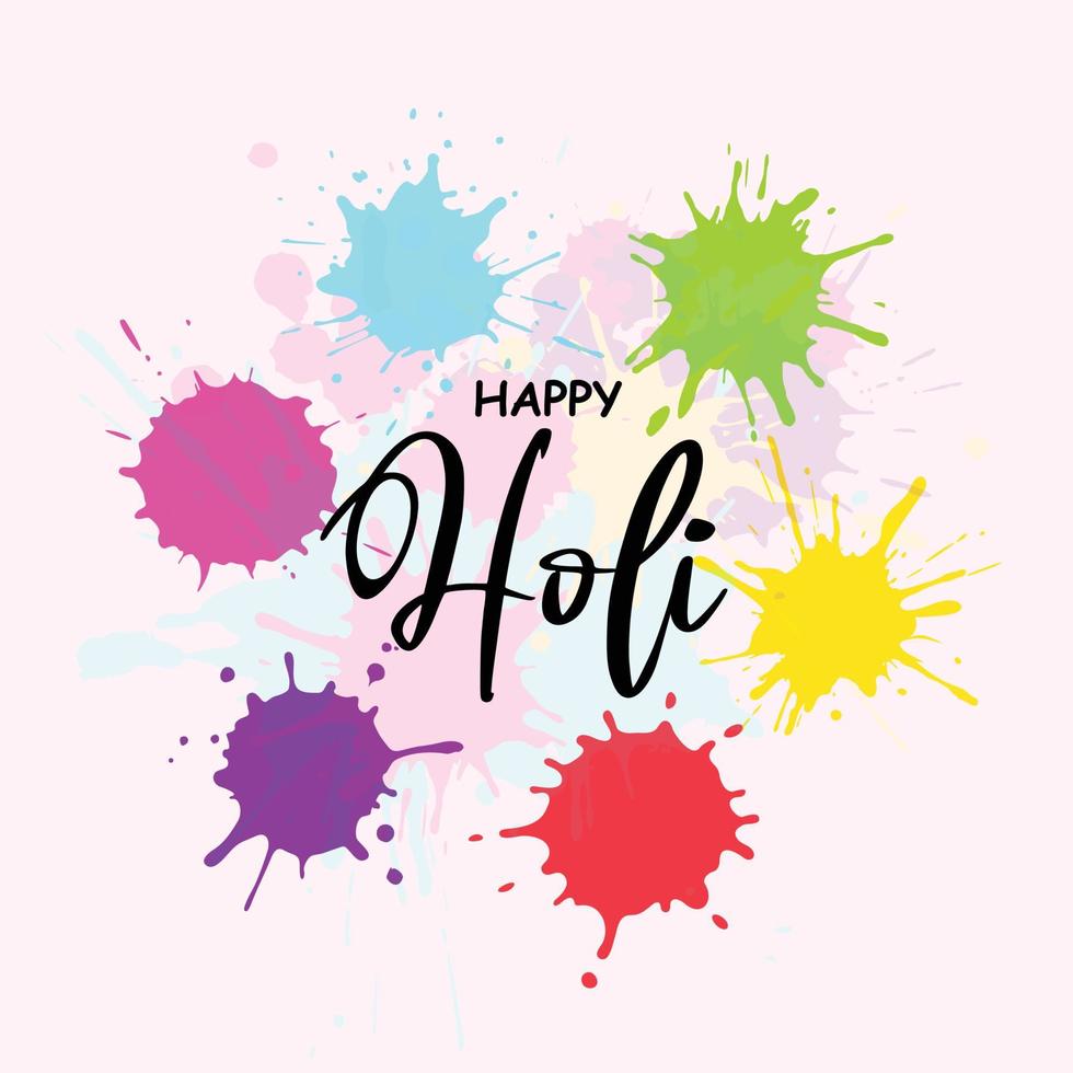 contento holi Festival di colori illustrazione di colorato gulal per holi, nel hindi holi ciao senso suo holi vettore