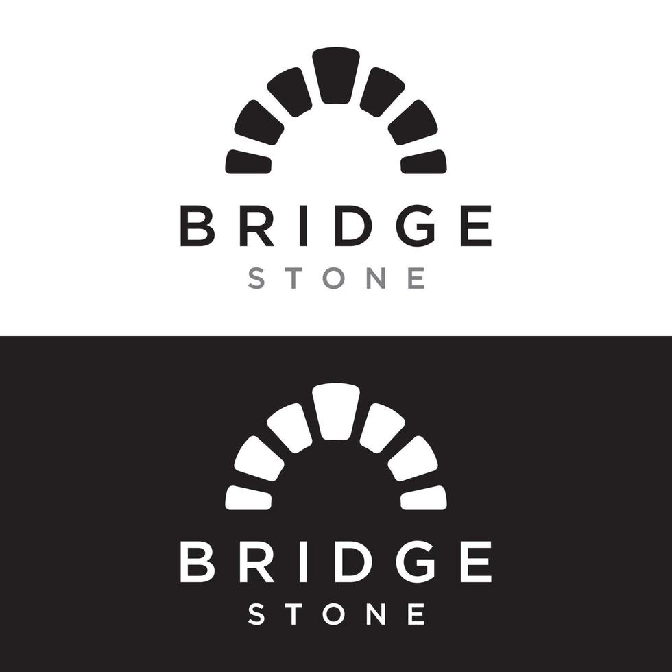 semplice e moderno pietra ponte edificio modello logo creativo design. vettore