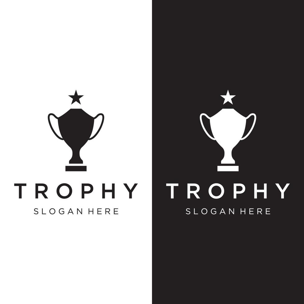 creativo e unico trofeo logo design. trofeo logo per gli sport torneo campionato. vettore