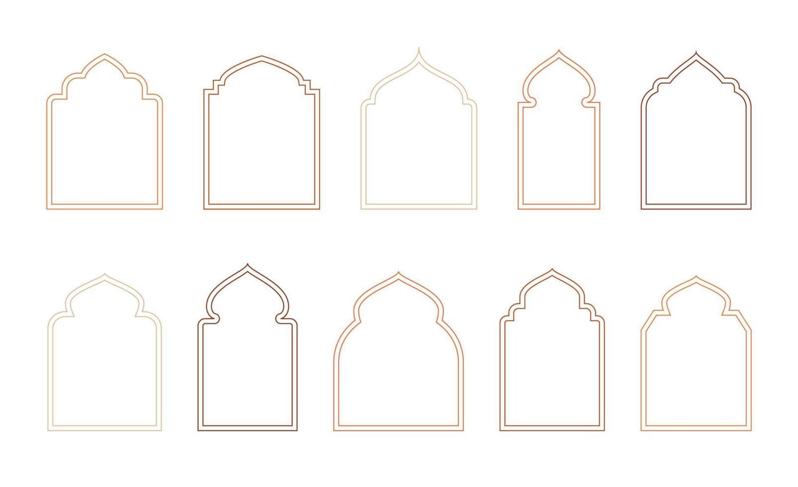 islamico e Ramadan kareem finestre nel orientale stile. confine e telaio con moderno boho design modello. vettore