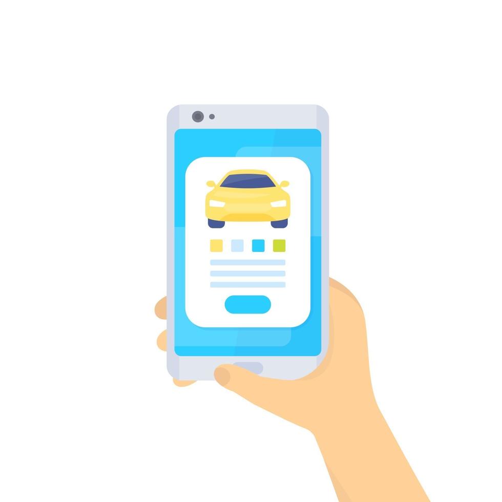 acquista auto online con app mobile, vettore