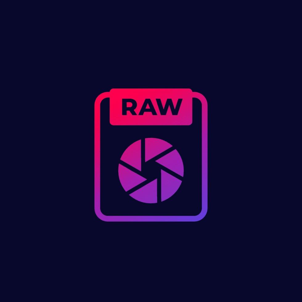 icona di file raw con gradiente vettore