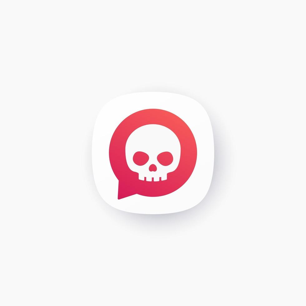 icona del teschio per app, vettore