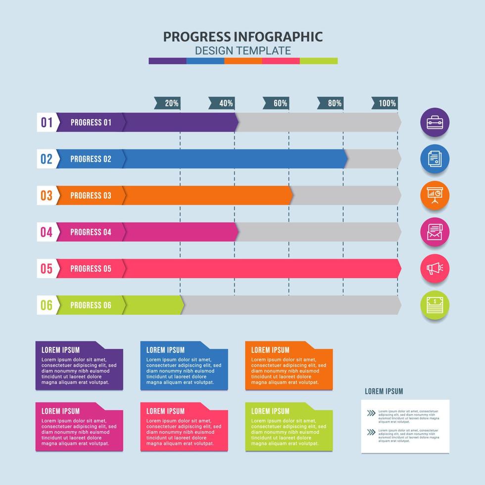 modello di avanzamento infografica vettore