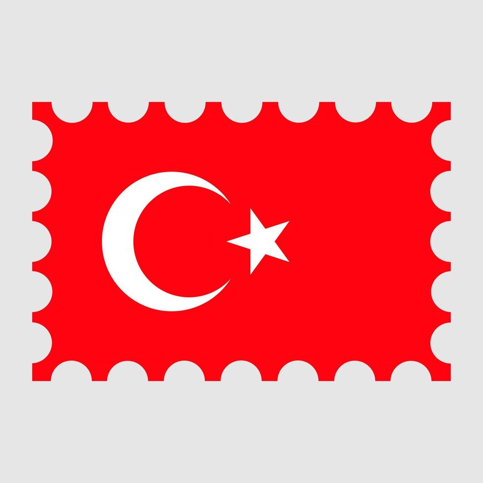 affrancatura francobollo con tacchino bandiera. vettore illustrazione.
