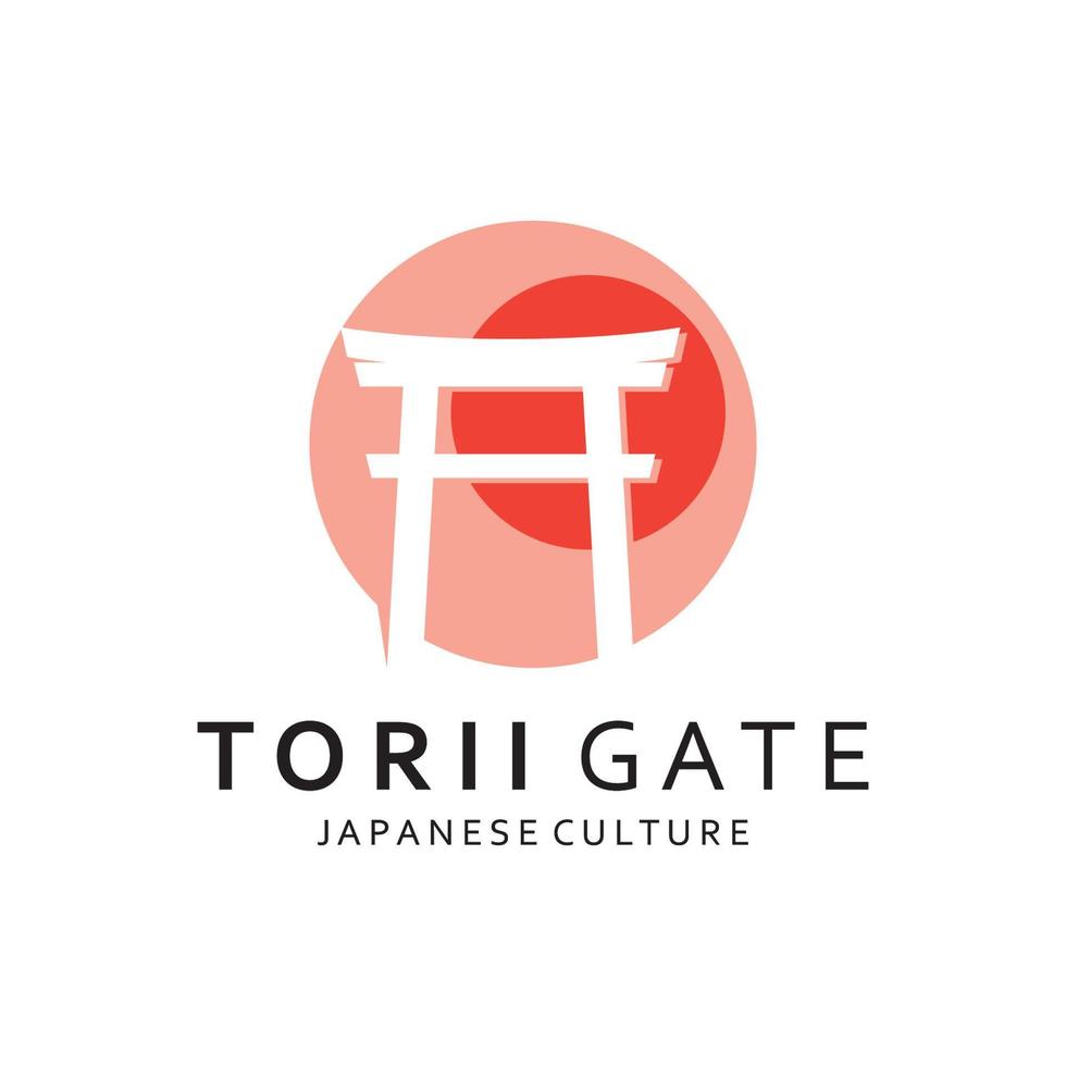 giapponese torii cancello logo design vettore illustrazione modello