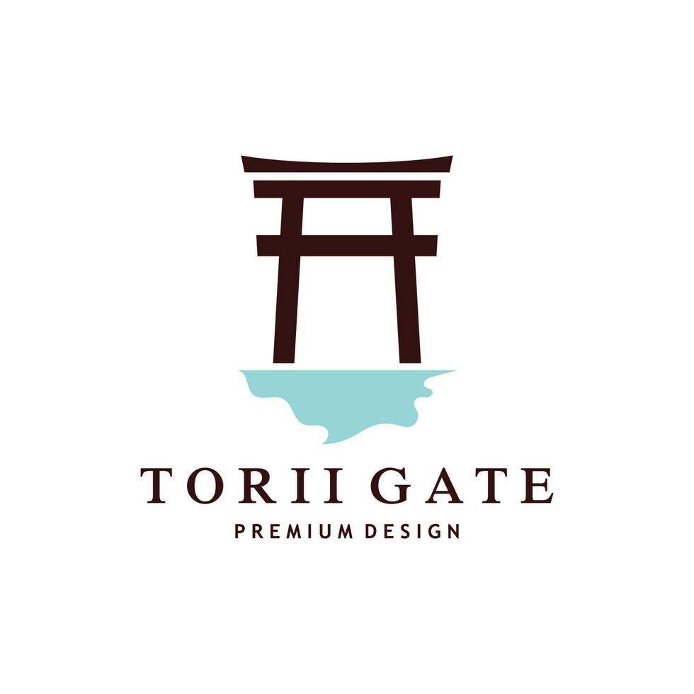 giapponese torii cancello logo design vettore illustrazione modello