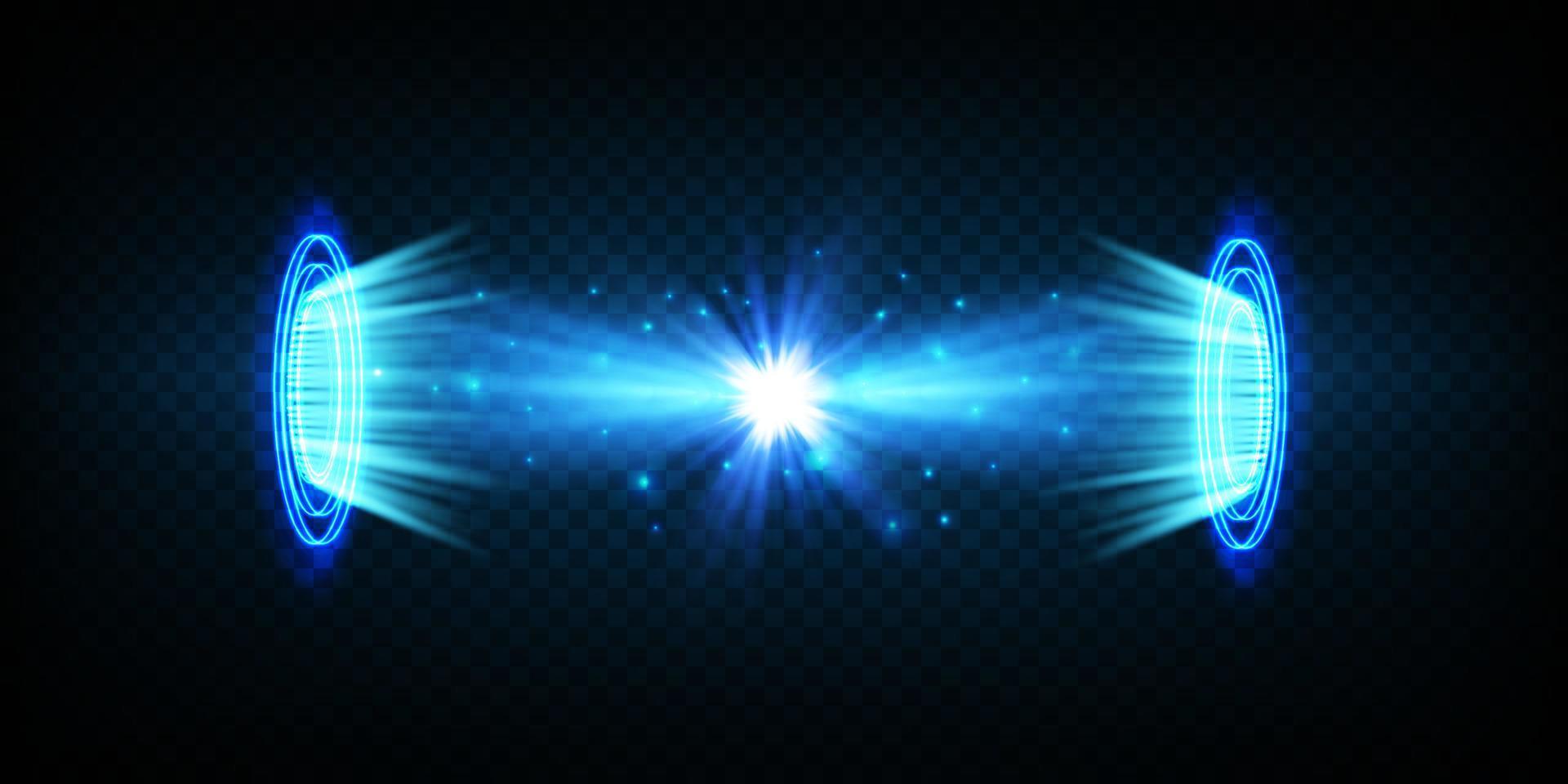 blu Magia portale. futuristico teletrasportarsi. leggero effetto. vettore