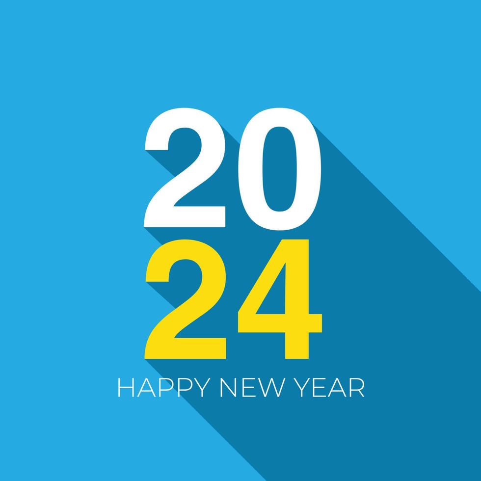 2024 contento nuovo anno creativo design sfondo o saluto carta. illustratore vettore